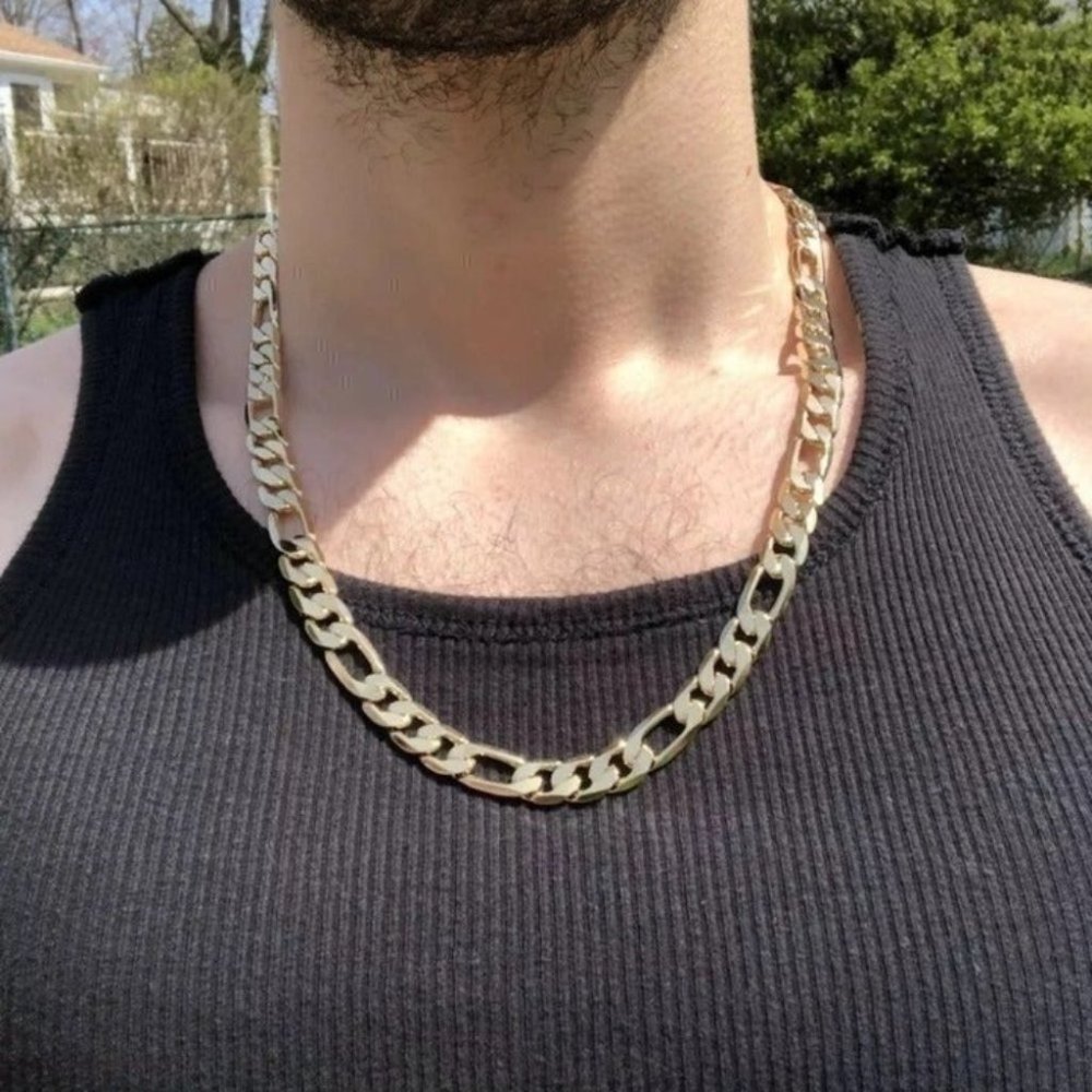 14k gold 24in 10mm cuban chain necklace